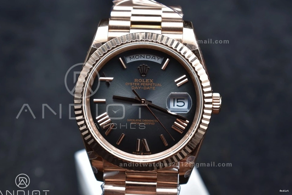 Steel Best V4 904L on Edition Bracelet Dial Ombre QF A2836 Slate (Gain Weight) President RG DayDate 40 0306